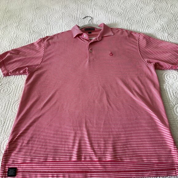Peter Millar Summer Comfort Red & White Striped Polo Shirt L Golf - Picture 6 of 12